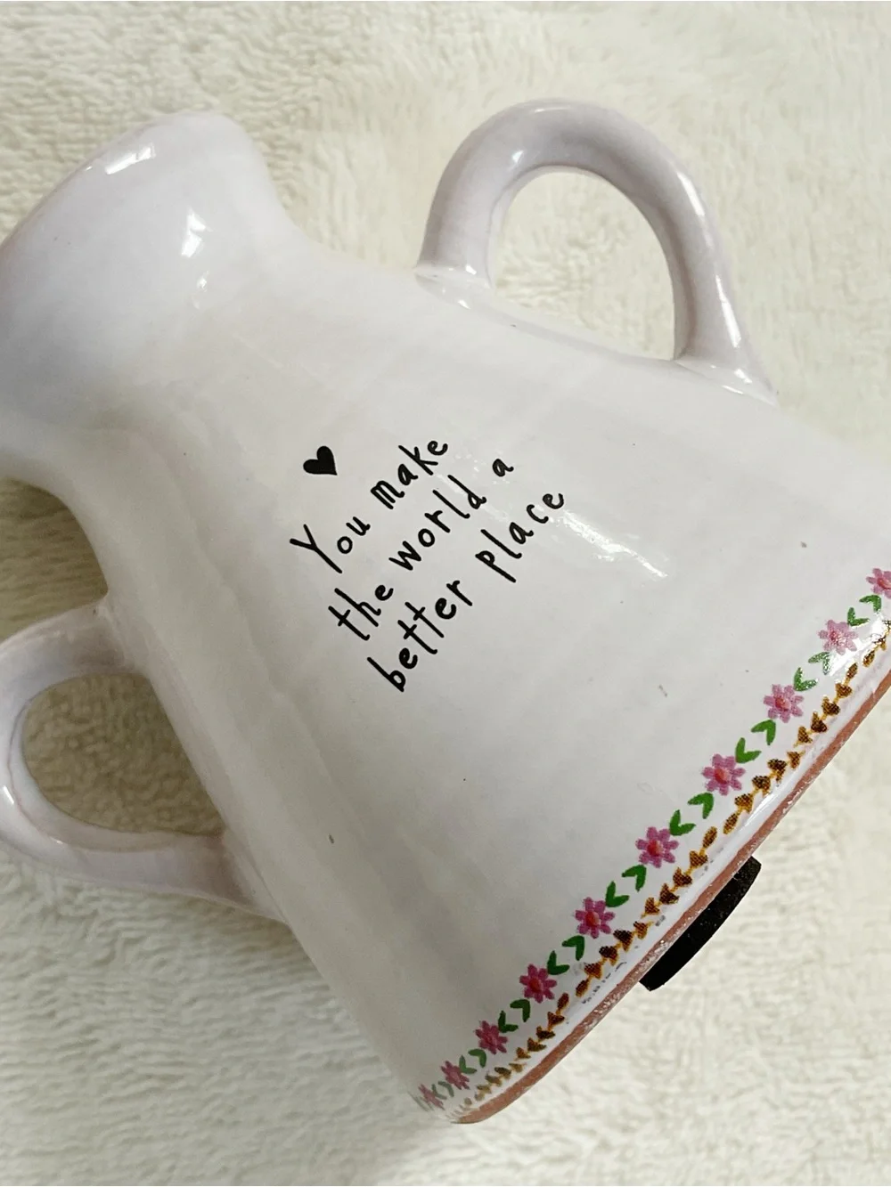 Natural Life Artisan Bud Vase You Make the World a Better Place Double Handle